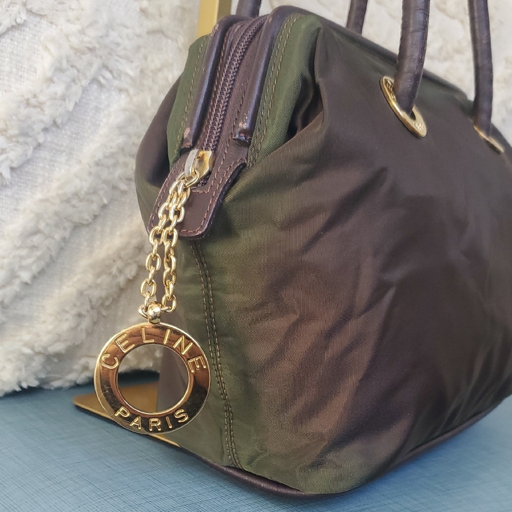 CELINE Two Tone Brown and Green Bag